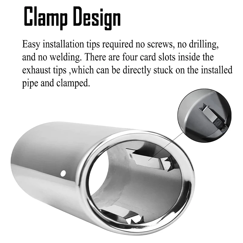 Exhaust Tips Muffler Compatible With VW Volkswagen JETTA/SAGITAR/POLO/GOLF 7/Passat/Tiguan For BMW 325i 328i For Audi Q5/A4/A3 view 3