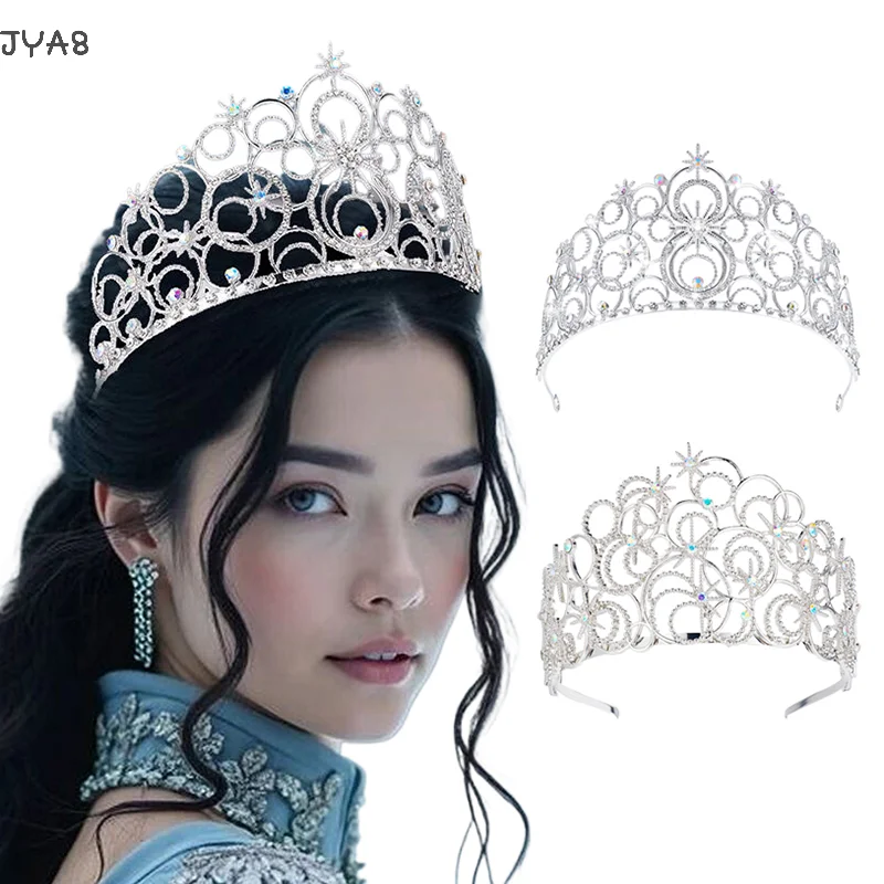 

Shiny Rhinestones Delicate Princess Crown Headband For Women Girls Cosplay Accessories Stage Queen Headgear Wedding Headwear