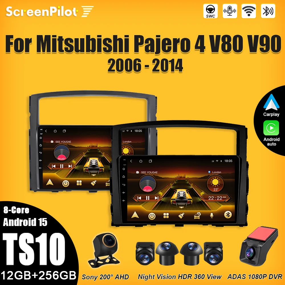 

Android 15 For Mitsubishi Pajero 4 V80 V90 2006-2014 Car Radio 2 din Multimedia Video Player Carplay Bluetooth Touch Screen Wifi