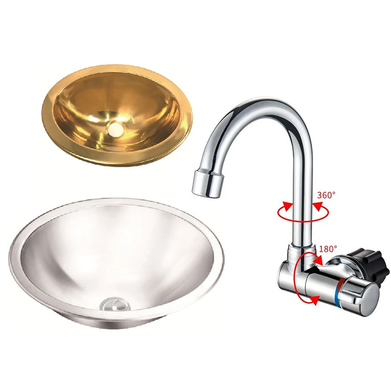 RV Wash Ellipse basin stainless steel sink bright stainless steel RV Caravan Camper Stainless Steel Hand Wash Basin Kitchen