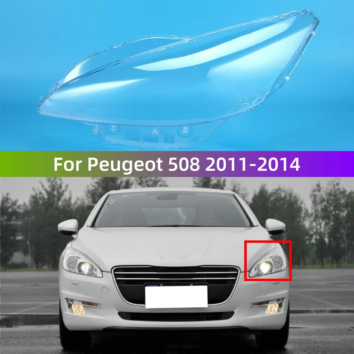 

For Peugeot 508 2011 2012 2013 2014 Car Lights Shell Front Headlight Cover Replace The Original Lampshade