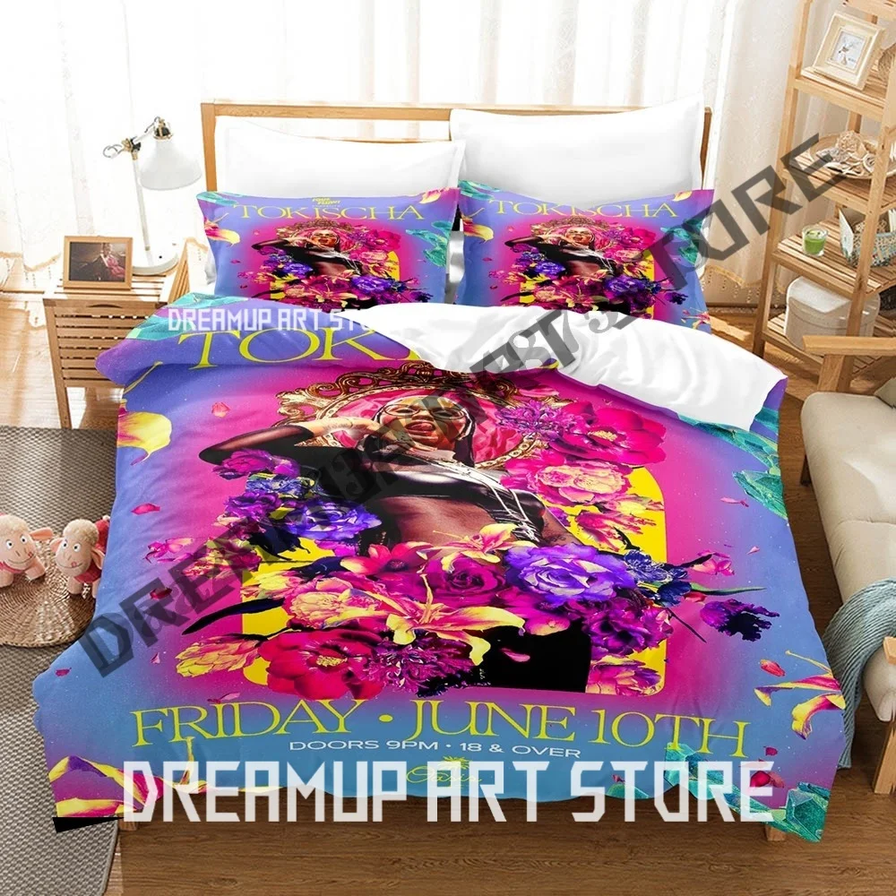 3D Printed Tokischa Singer Bedding Set for Boys Girls Duvet Cover Pillowcase Included Twin Queen King Full Single Double Sizes