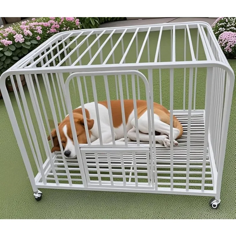 

Dog Crate Cage XL Kennel Indoor Hea y Duty Pet Escape Proof Crate for Medium and Large Dogs Remo able (Black) (White)