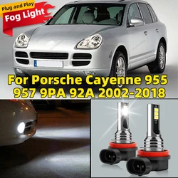 2Pcs 6000K LED Lamp Car Front Fog Light Accessories For Porsche Cayenne 955 957 9PA 92A 2002 2003 2004 2005 2006 2007 2008-2018