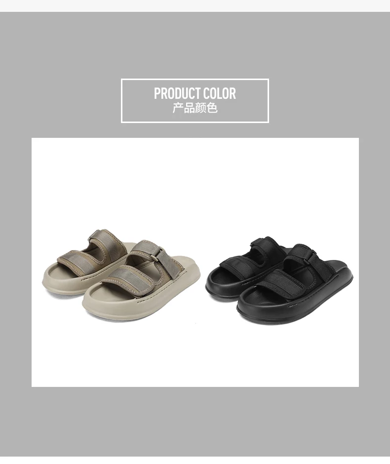 Men's Thick-Sole Casual Slides Slippers Summer Soft-Sole Outdoor Beach Shoes Quick-Drying Breathable Lightweight Sports Slippers