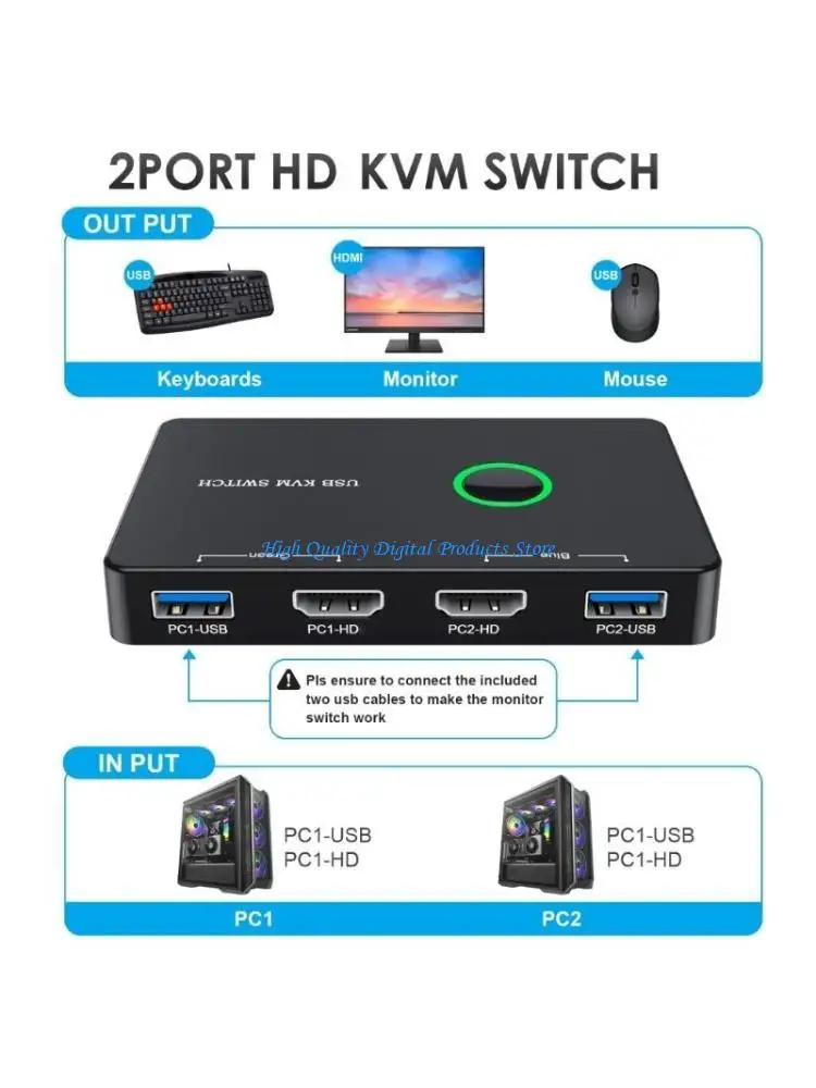 

U2JE KVM Switcher for 2 PCs Sharing 1 MonitorScanner HDMI2.0-compatible USB3.0x4
