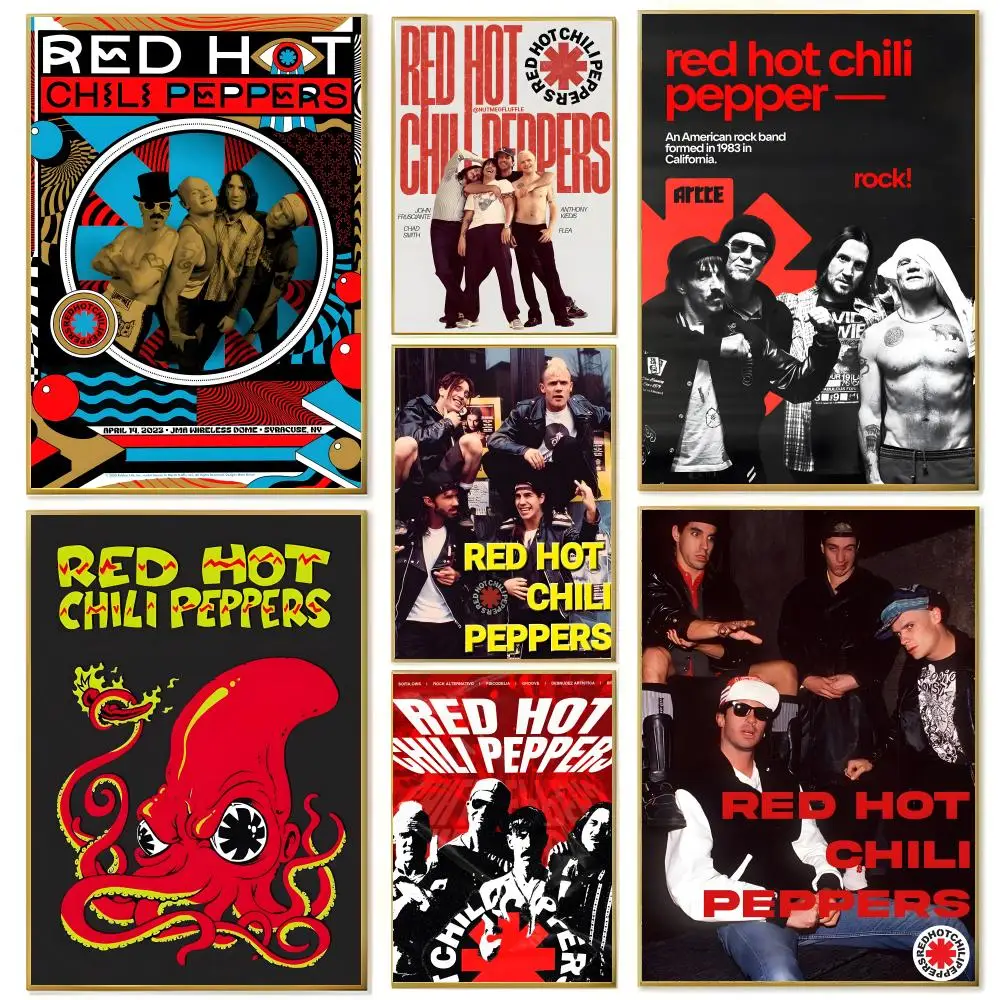 Music R-Red Hot Chili P-Peppers Poster Wall Art Print Art Suitable for Living Room Bedroom Bar Parlor Home Decor Gift