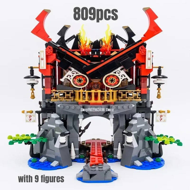 809pcs 부활 사원 빌딩 블록 모델 MOC70643 어린이를위한 벽돌 장난감 선물