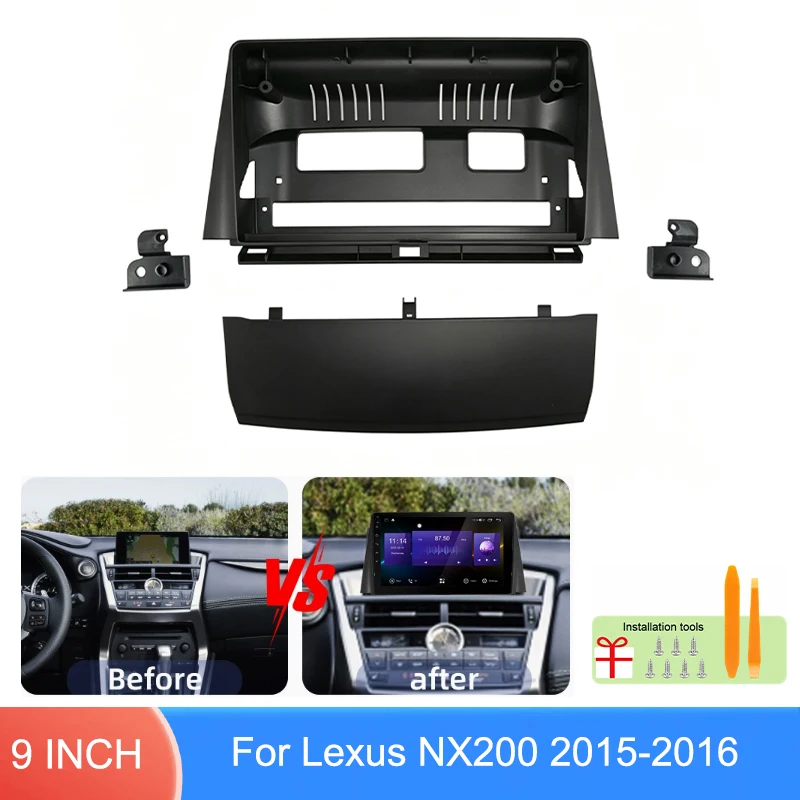 9 Inch Car Radio Fascia Frame For Lexus NX200 2015-2016 Android Stereo Dashboard Panel Trim Bezel Kit