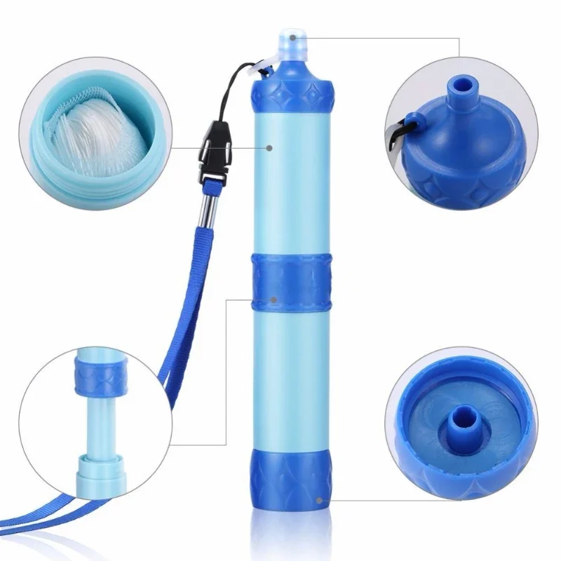 Outdoor Survival Water Purifier Kit Emergency Water Straw Filter  Camping Hiking Emergency Life Portable Suitable for Streams