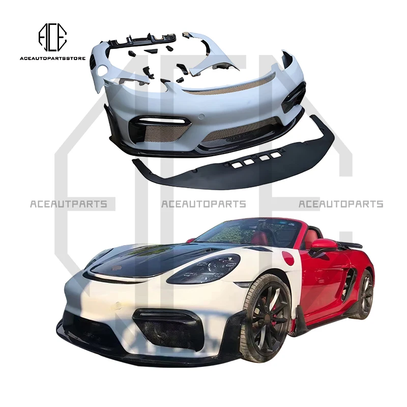 

For Porsche 718 982 Body Kit Upgrade to GT4 RS Style of Auto Front Bumper Rear Wing Rear Diffuser 2016 Year up