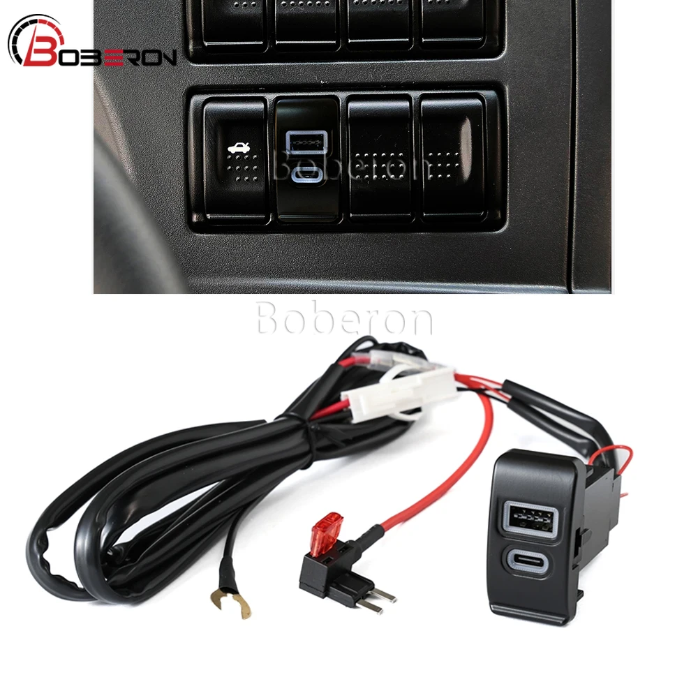 Car Charger Interface Socket Dual QC3.0 USB TYPE-C PD Adapter Accessories For Iveco Power Daily 2009 2010 2011 2012 2013