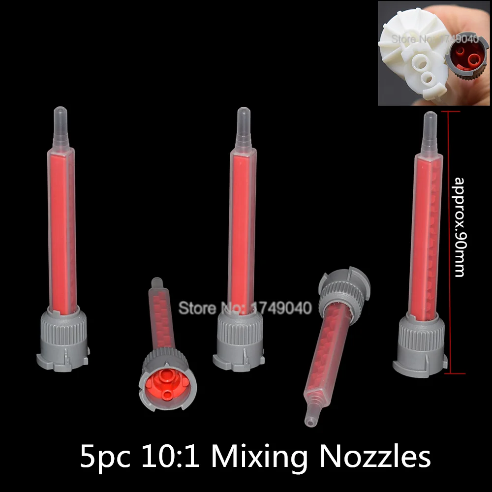 5pc Static Mixer AB Glues 1:1 Mixing Tube Epoxy Adhesives Mixing Nozzle Glue Adhesives Cartridges 10:1 Static Mixing Nozzles Set