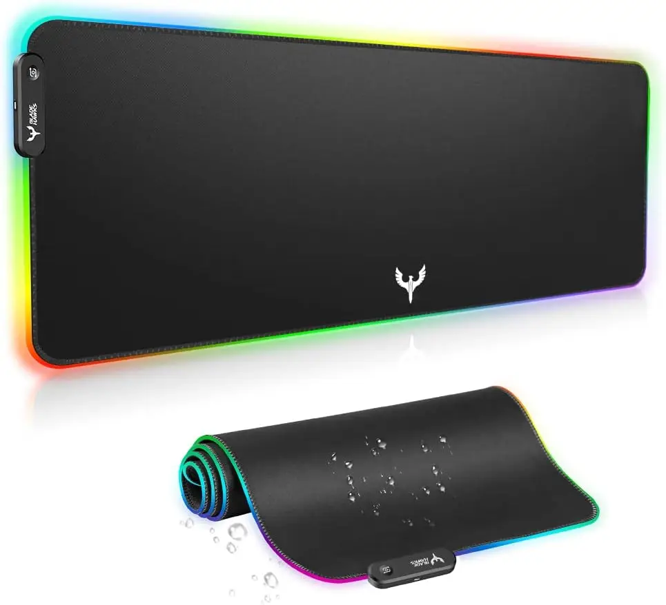 

Extra Large RGB Gaming Mouse Pad with 14 Light Modes, Anti-Slip Base, Waterproof Surface (31.5 x 12 Inch)
