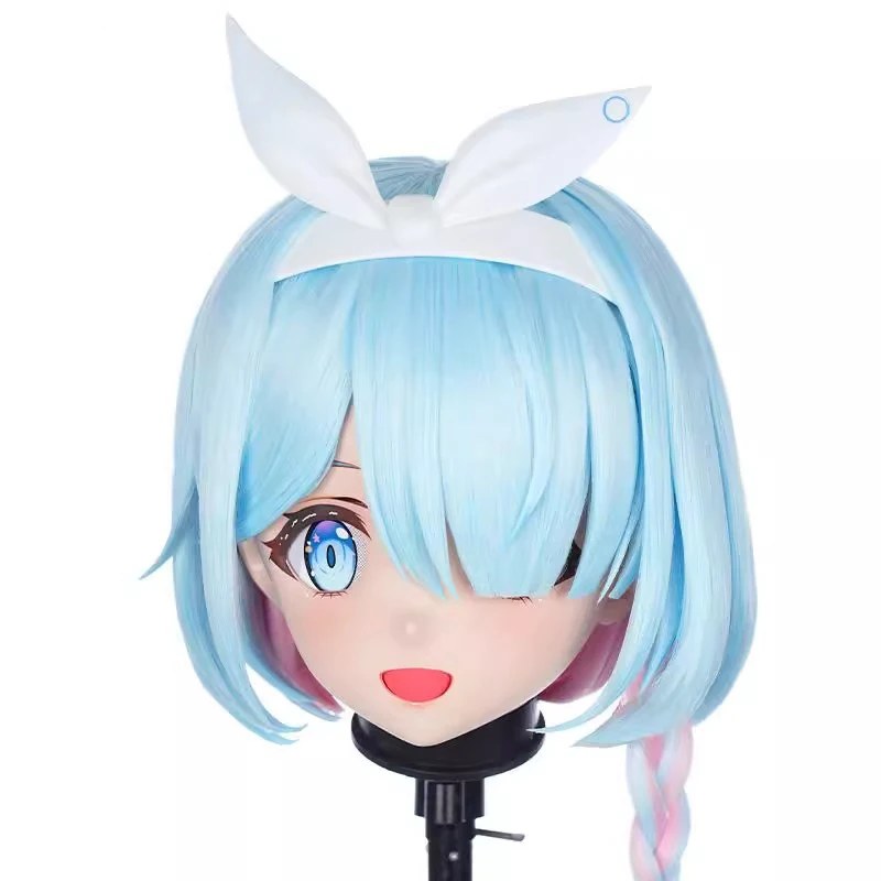 Full headband lockHandmade Customize Cartoon Character BJD Cosplay Kigurumi Mask Resin Japanese Anime Kigurumi Masks