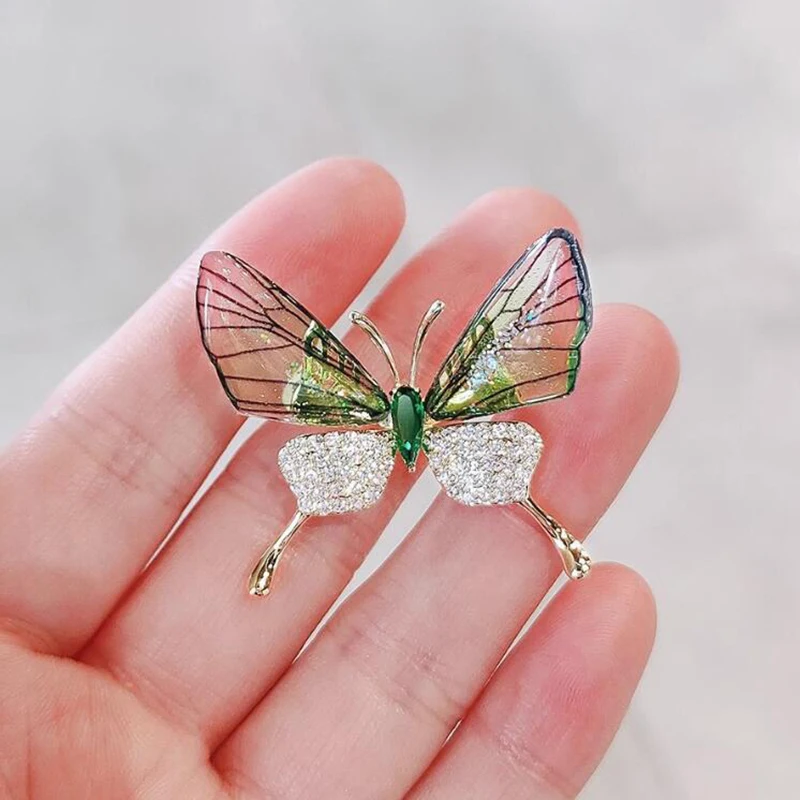 Butterfly Brooch Insect Corsage Women's Accessory Acrylic Transparent Wings High-grade Clothing Pin