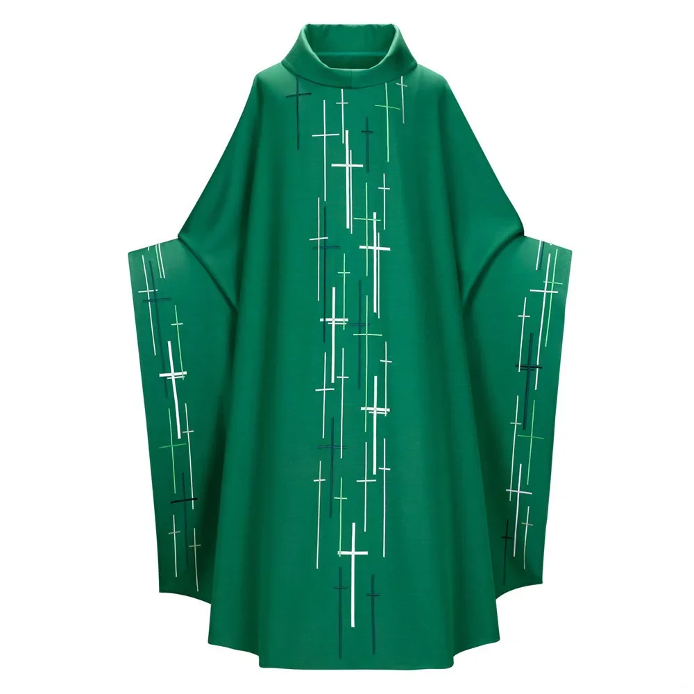 ยุคกลาง Retro Men Robe โรมันพระสงฆ์ Cassock แขนค้างคาวศาสนาชุดเสื้อคลุม Clerical สวมใส่ Victorian แขนยาว Cross