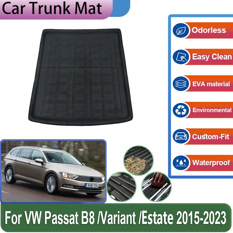 

For Volkswagen VW Passat B8 Variant Estate 2015~2023 Full Protection EVA Trunk Pad Anti-Slip Storage Tray Easy Clean Accessories