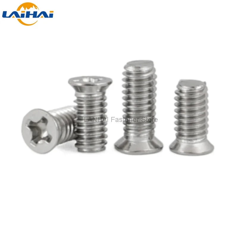 50pcs M1.6 M2 M2.5 M3 M4 304 A2 Stainless Steel Nonstandard Small Head Cross Recessed Phillips Flat Countersunk Head Bolt Screw