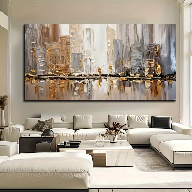 1 Large Modern Abstract Canvas Painting, Frameless for Office, Living Room, Dining Room, Bedroom, Home Wall Decor, Easy To Hang