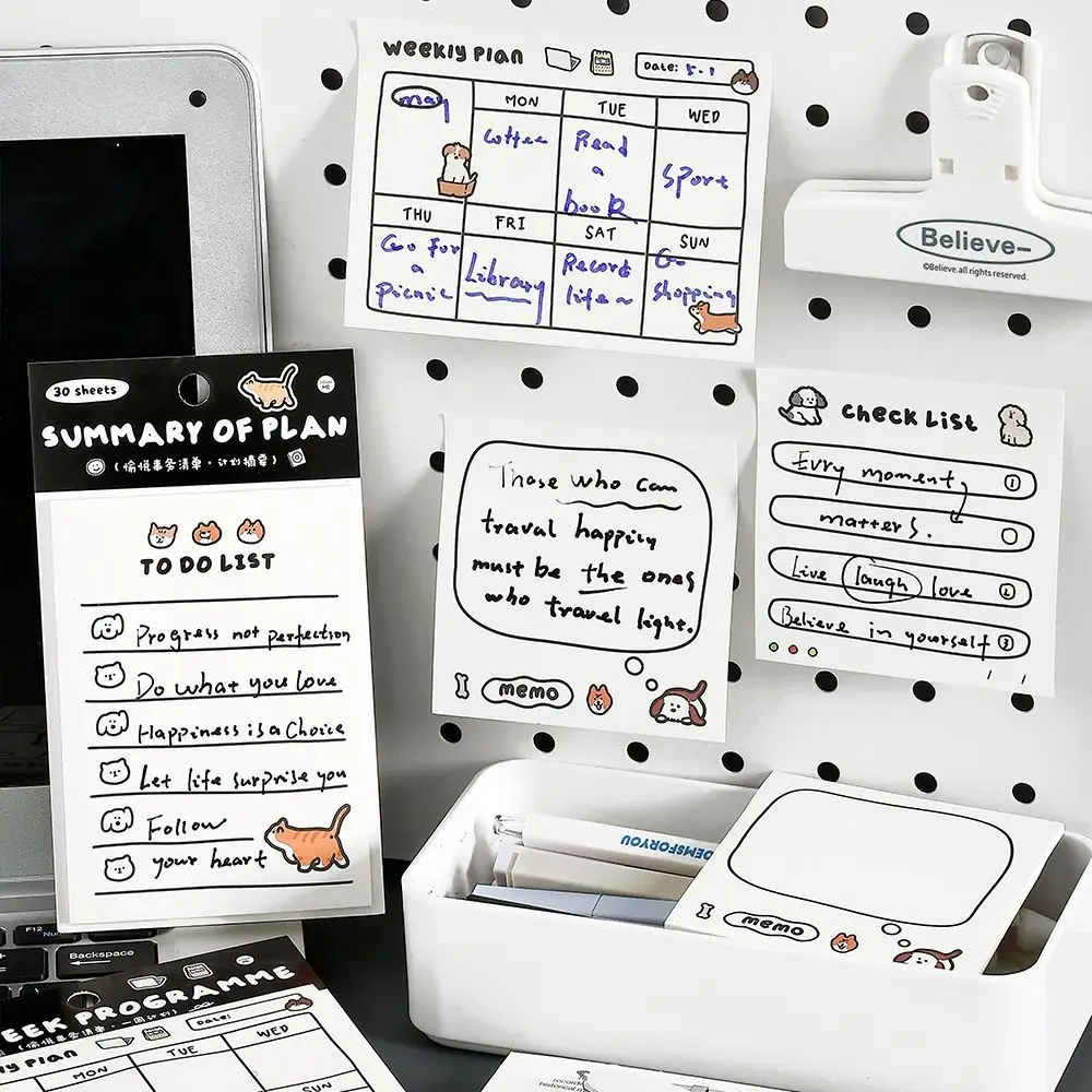 Card Lover 30 Pcs [Pleasure To-do List Series] Simplicity Journal Sticky Notes Pad Note materiale cartaceo cancelleria per ufficio scolastico