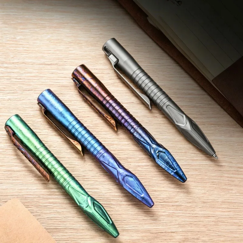 Titanium Alloy Tactical Pen Business Signature Pen G2 Refill Writing Window Breaker Outdoor EDC Tool Gift for Men Women