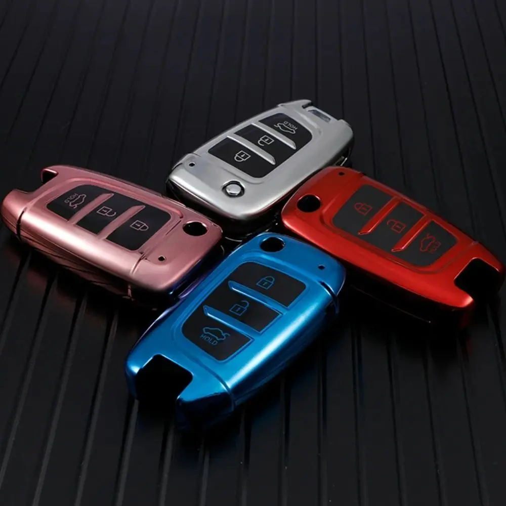 Key Protector Car Folding Key Case Skin Holder Car Key Cover for Hyundai/Tucson/Kona/Azera/Solaris 2/Elantra i30 i35 i40