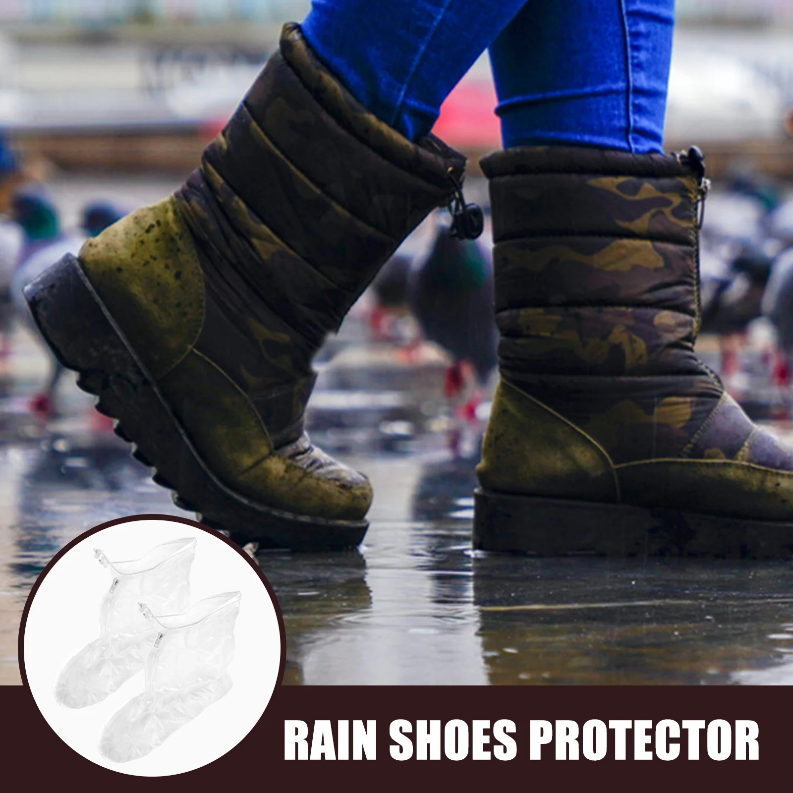 

1Pair Reusable Waterproof Rain Shoe Covers Non Slip Boot Protector for Outdoor Hiking Camping Travel Shoes Protector