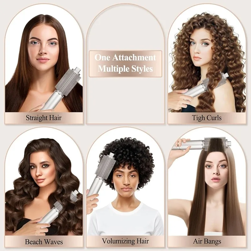 

【ESSENTIALS 】Volumizing Brush Attachment Round For Shark Flexstyle Oval For Smooth Shiny Hair Voluminous Curls