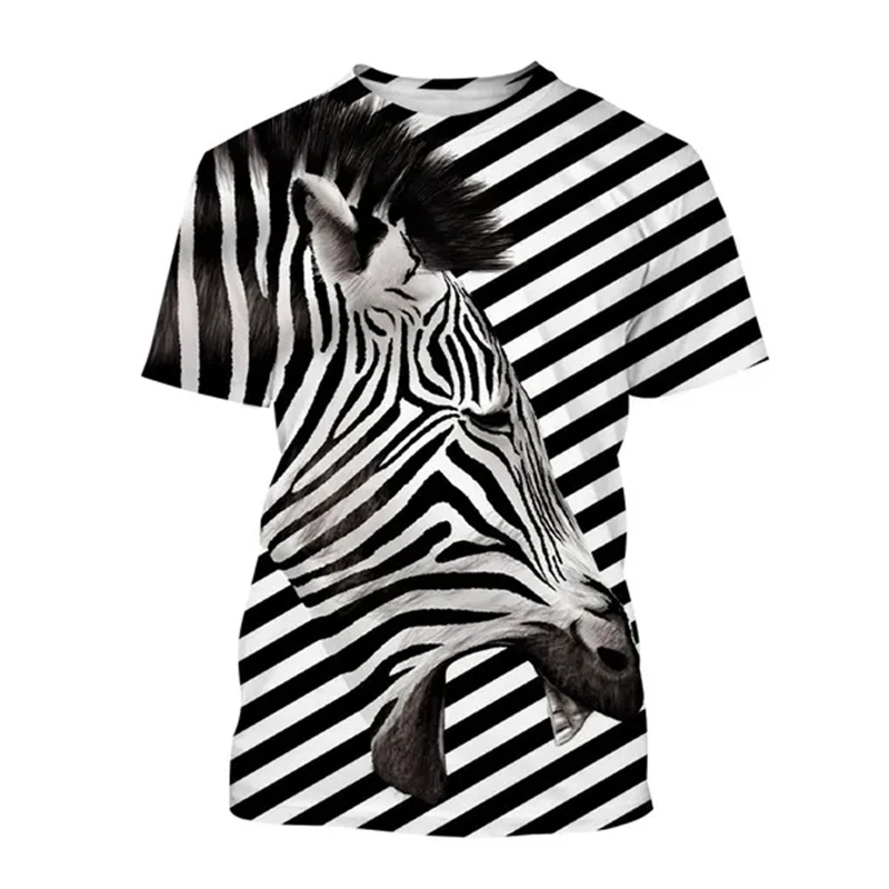 

Summer Zebra Animal 3D Print T-Shirts Streetwear Men Fashion Harajuku Casual Oversized O-Neck T Shirt Tees Tops Clothing