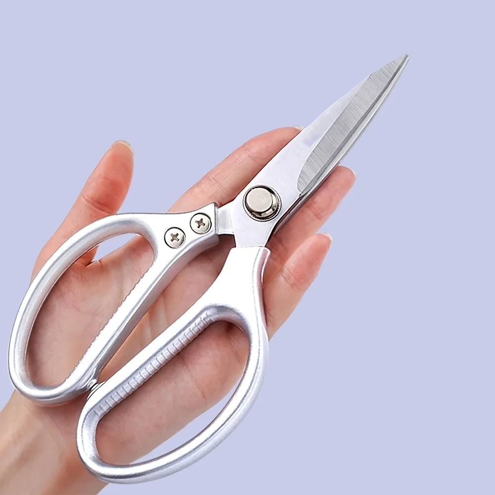 1pc Premium Stainless Steel Kitchen Scissors with Ergonomic Handle - Ideal for Cutting Meat, Poultry, Vegetables and More