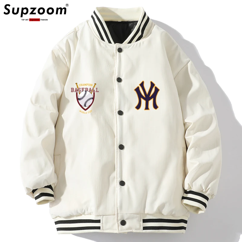 Supzoom – veste de Baseball ample en coton pour homme, vêtements de marque décontractés, épais, rembourré, nouvelle collection, automne et hiver