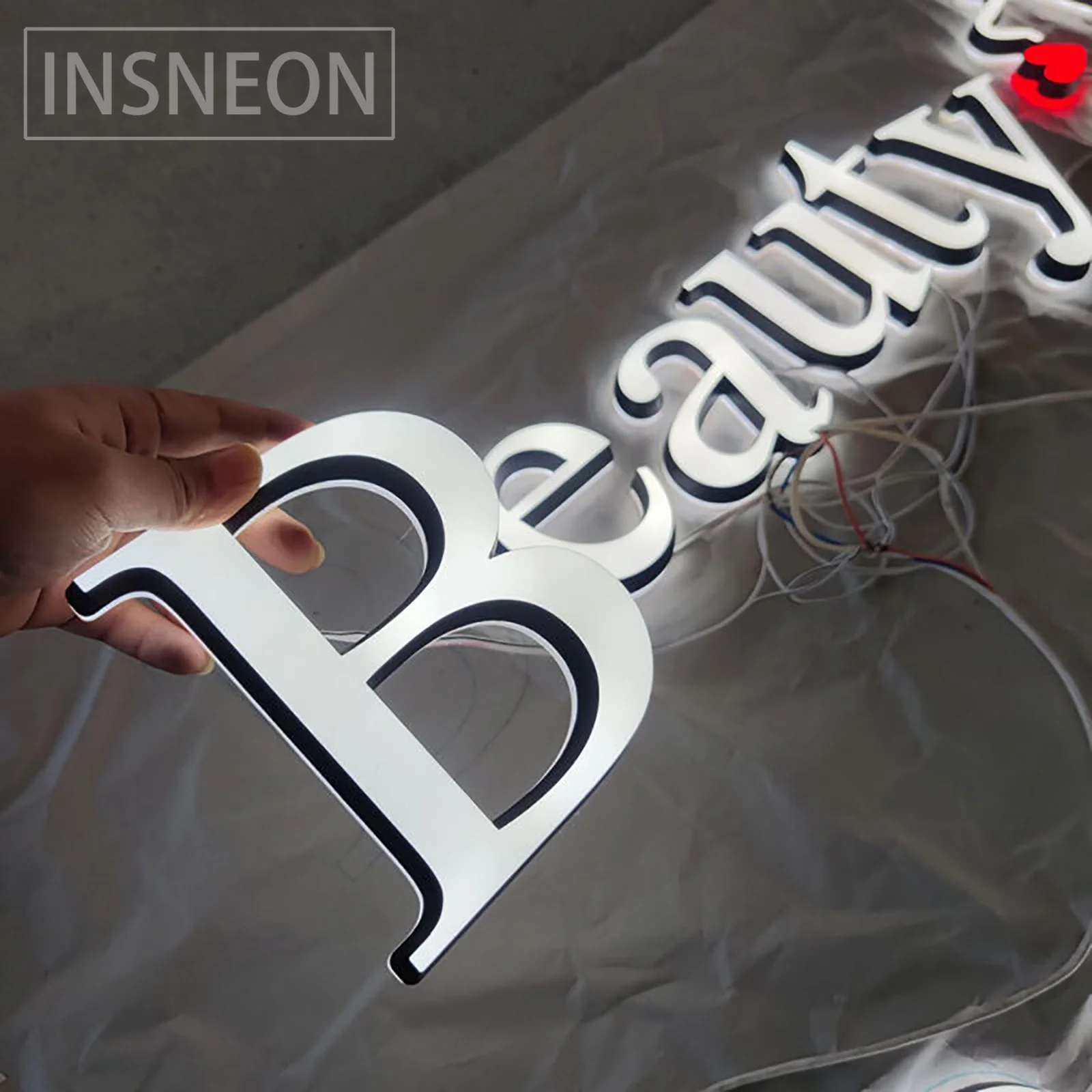 LED Letter Sign 3D Logo Acrylic Luminous Lettering Wall Decor Commercial Signs Illuminated Signboard