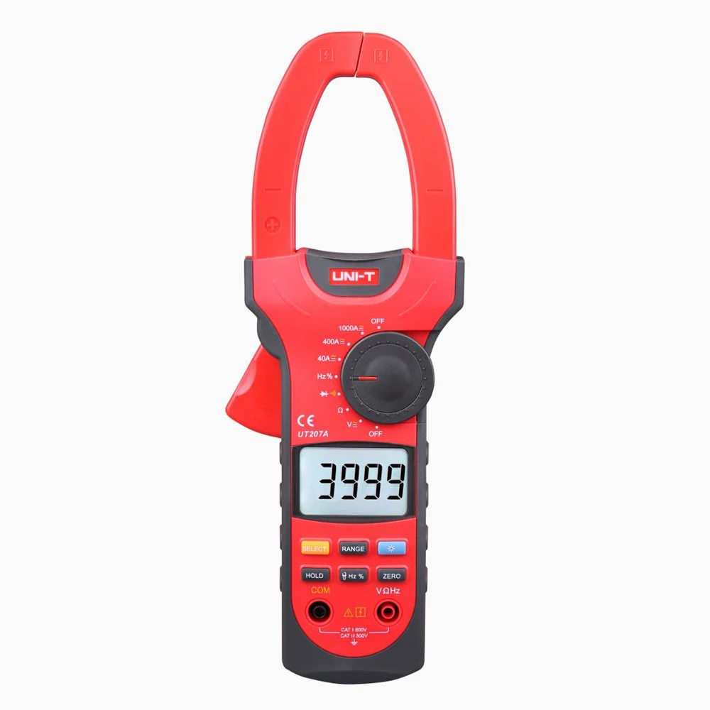 UNI-T UT207A 1000A Digital Clamp Meters misura di frequenza multimetri resistenza di capacità della gamma automatica