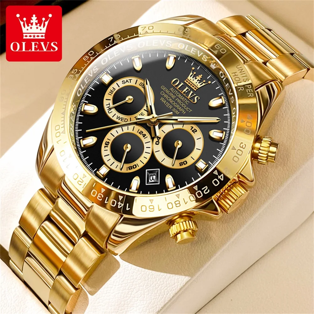 

OLEVS Luxury Brand Men Watch High Quality Fully Automatic Mechanical Watch Luminous Multifunctional Original Male Wristwatch