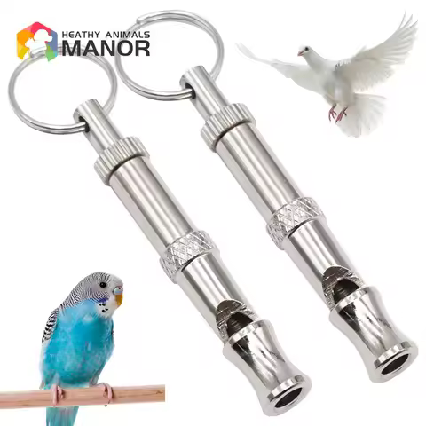 2pcs Parrot Bird Training Whistle Pigeon Training Whistle Sound Reflection Sonic Whistle Brass Outdoor Emergency Whistle