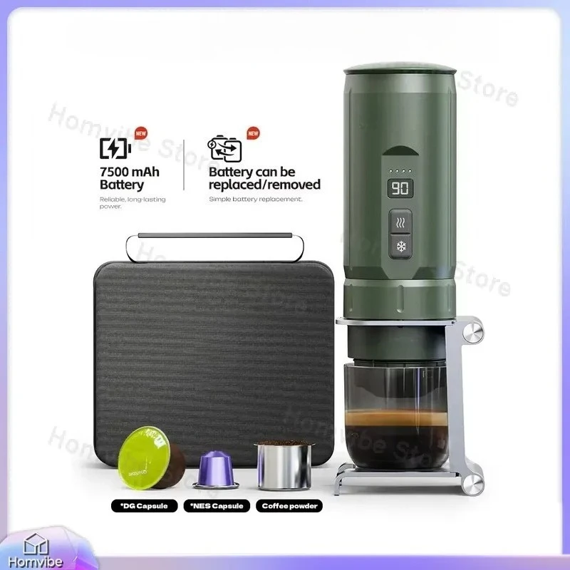 H4C Portable Espresso Coffee Machine 3-in-1 Travel Coffee Maker with 7500mAh Battery Self-Heating for Nespresso