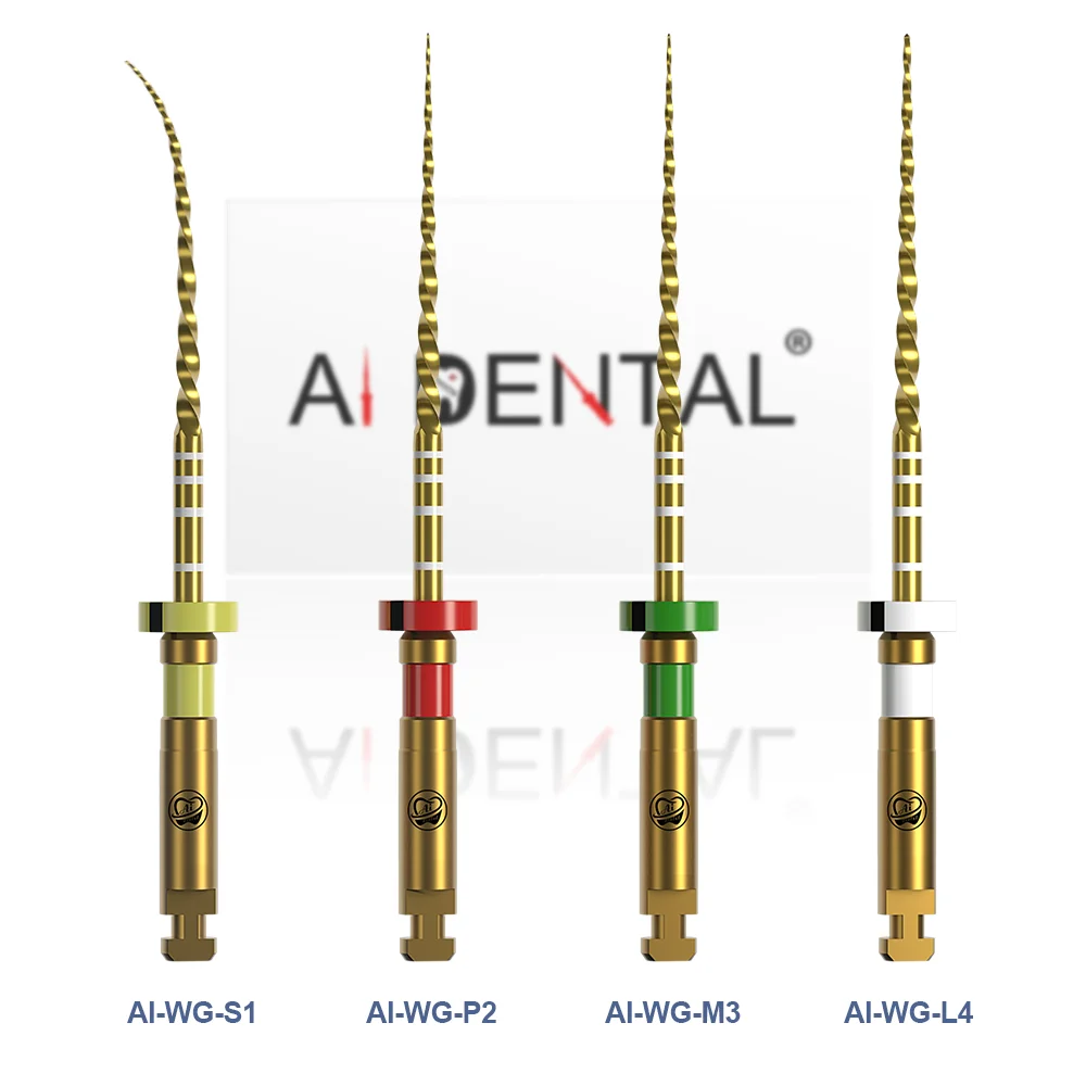 

AI-WG Gold Dental Root Canal Files ​Heat Activated NiTi Alloy WG System for Endodontic Treatment 25mm