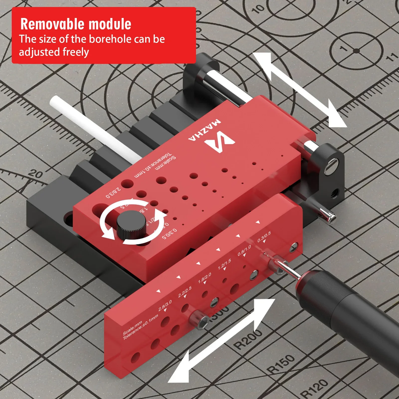 Mazha T0012 Rundstab-Stanzpositionierer für Modeler Hobby Center Drilling Craft DIY