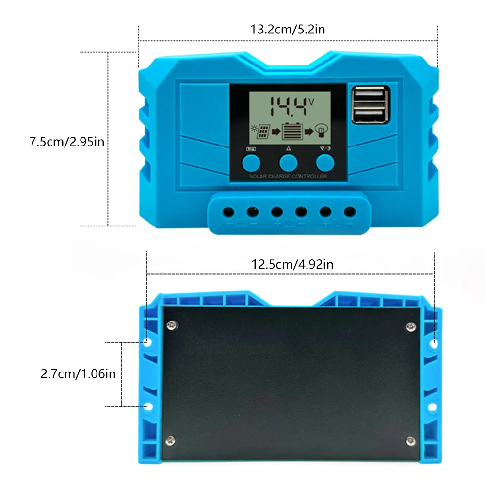 10A 20A 30A 12V 24V PWM regolatore di carica solare regolatore di carica della batteria al litio compatibile con la batteria agli ioni di litio al