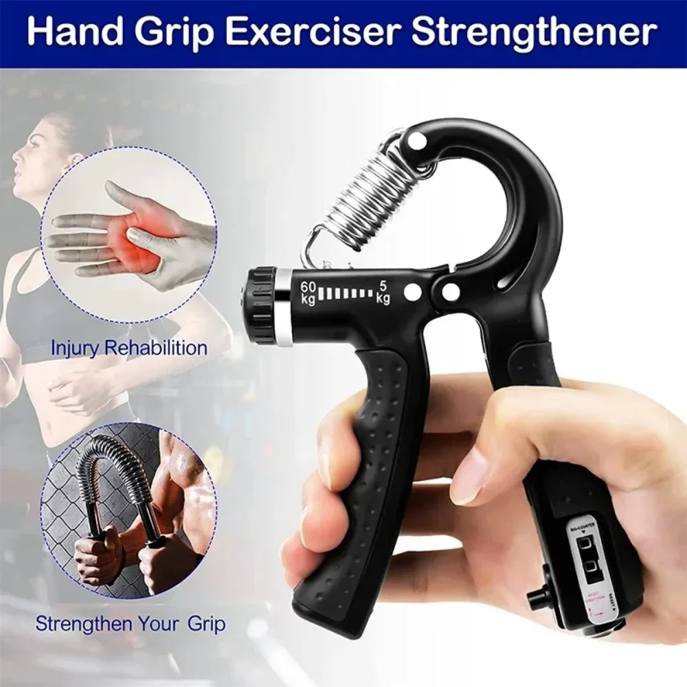 5–60 kg verstellbarer Handgriff-Stärkungsgerät, Handgriff-Trainer mit Gegen-, Handgelenk- und Unterarm- und Handtrainer für den Muskelaufbau