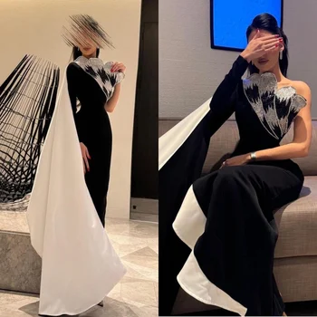 Customized Sizes Available Jersey Pleat Pattern A-line One-shoulder Long Dresses Celebrity Dresses Sparkle Modern Style