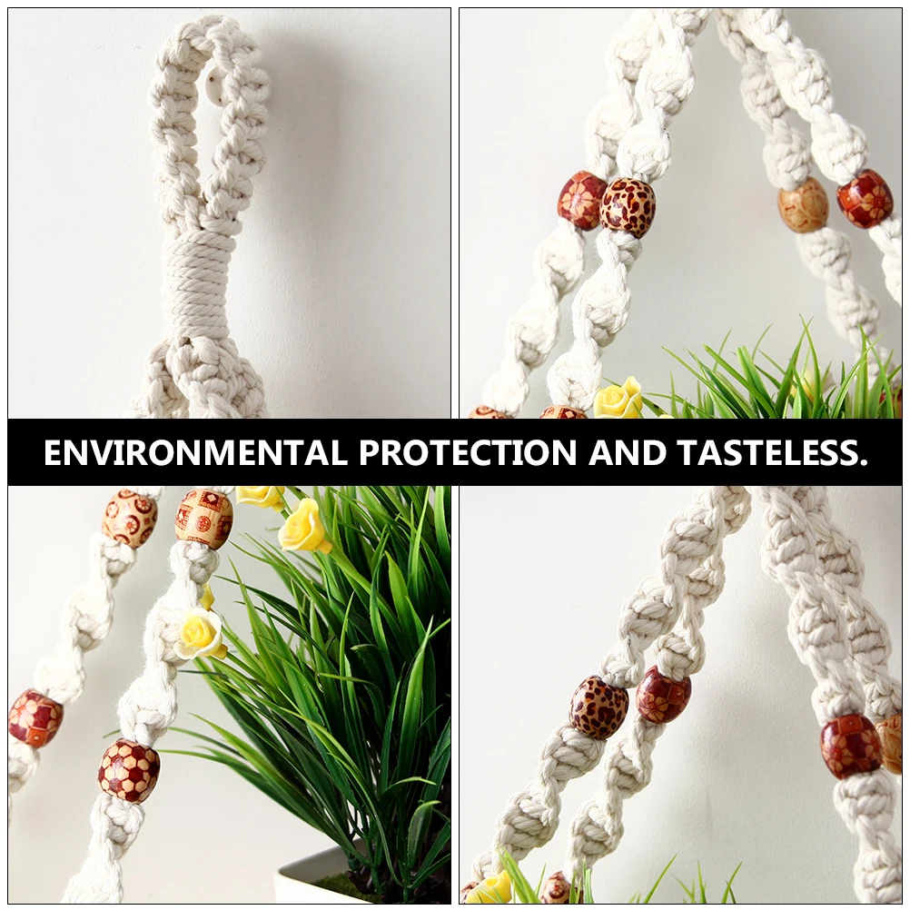 

Cotton Rope Weaving Tapestry With Shelf Handmade Wall Decorative Rack Eco-Friendly Living Room Bedroom Decoration