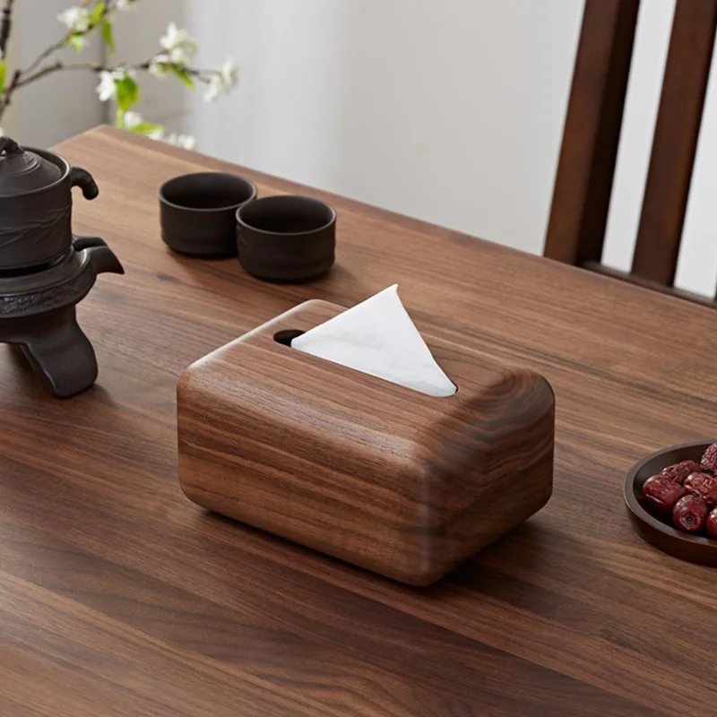 

Tissue Box Minimalist Home Decor Storage Box Natural Black Walnut Wood Tissue Container