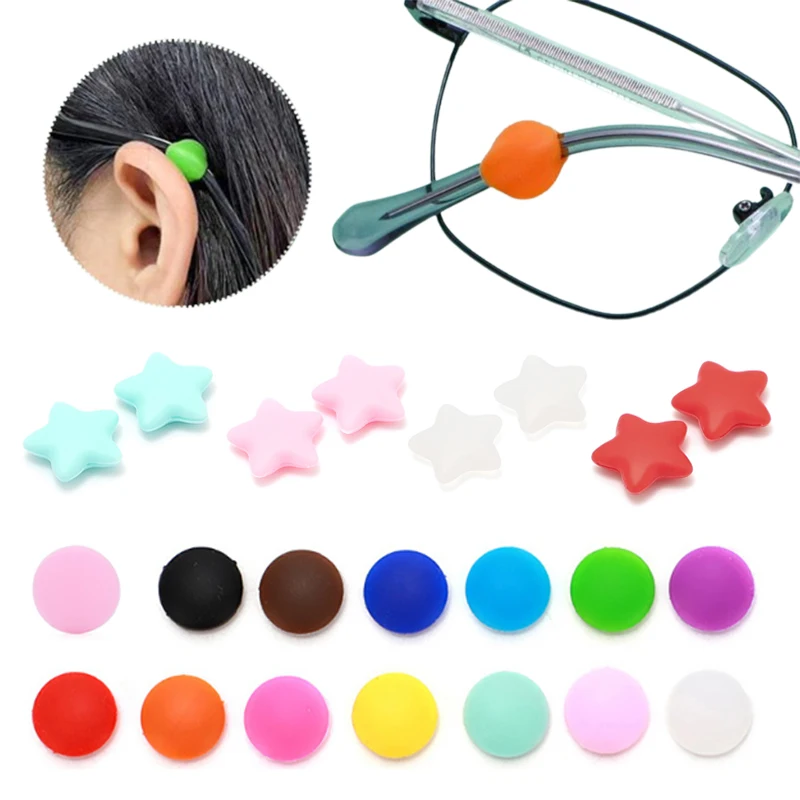 10pcs Silicone Round Anti Slip Ear Hook Eyeglass Eyewear Accessories Eye Glasses Grip Temple Tip Holder Spectacle Eyeglass