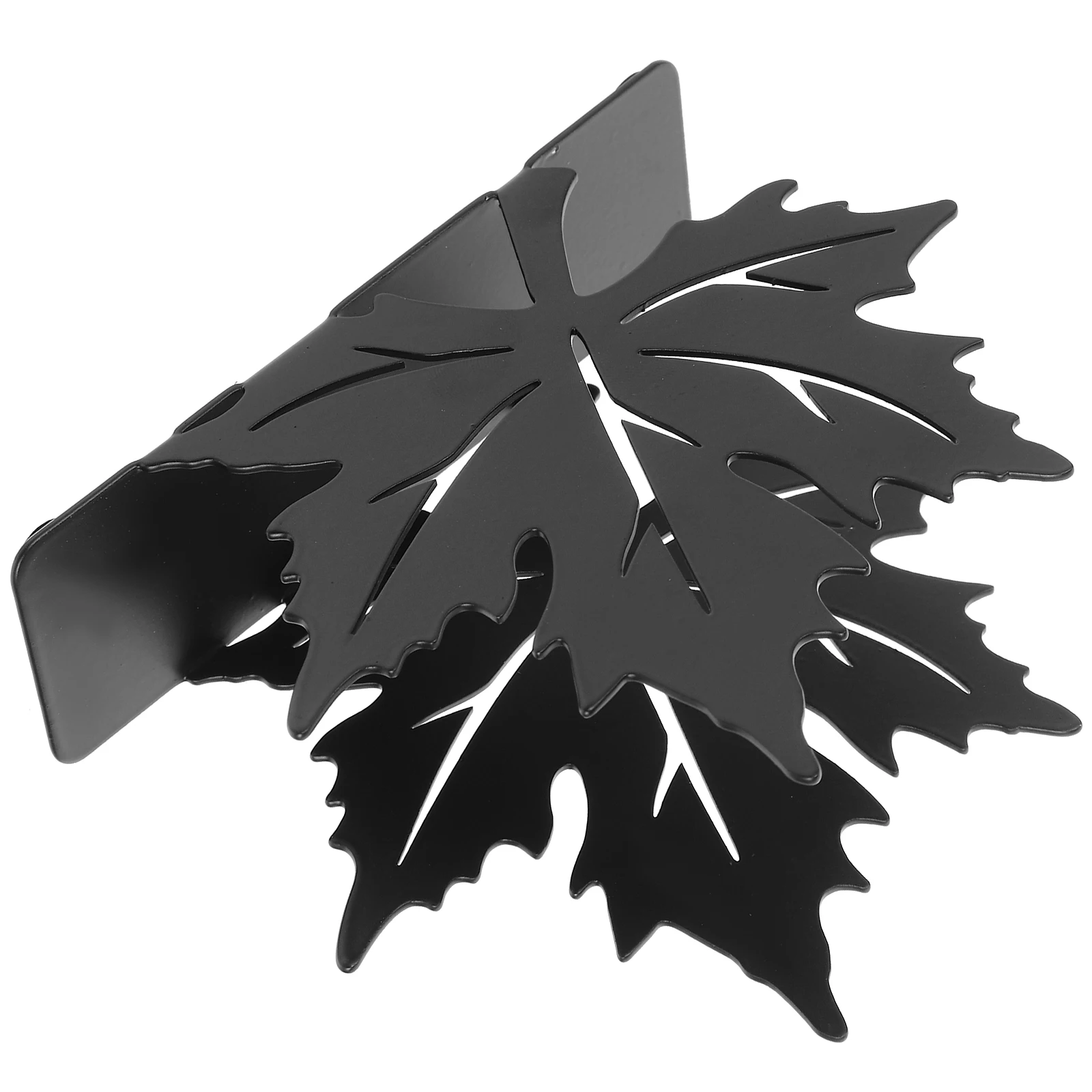 حامل مناديل حديدية على شكل ورقة القيقب للمنزل والمطبخ والمطعم والفندق ورف تخزين مدمج #1