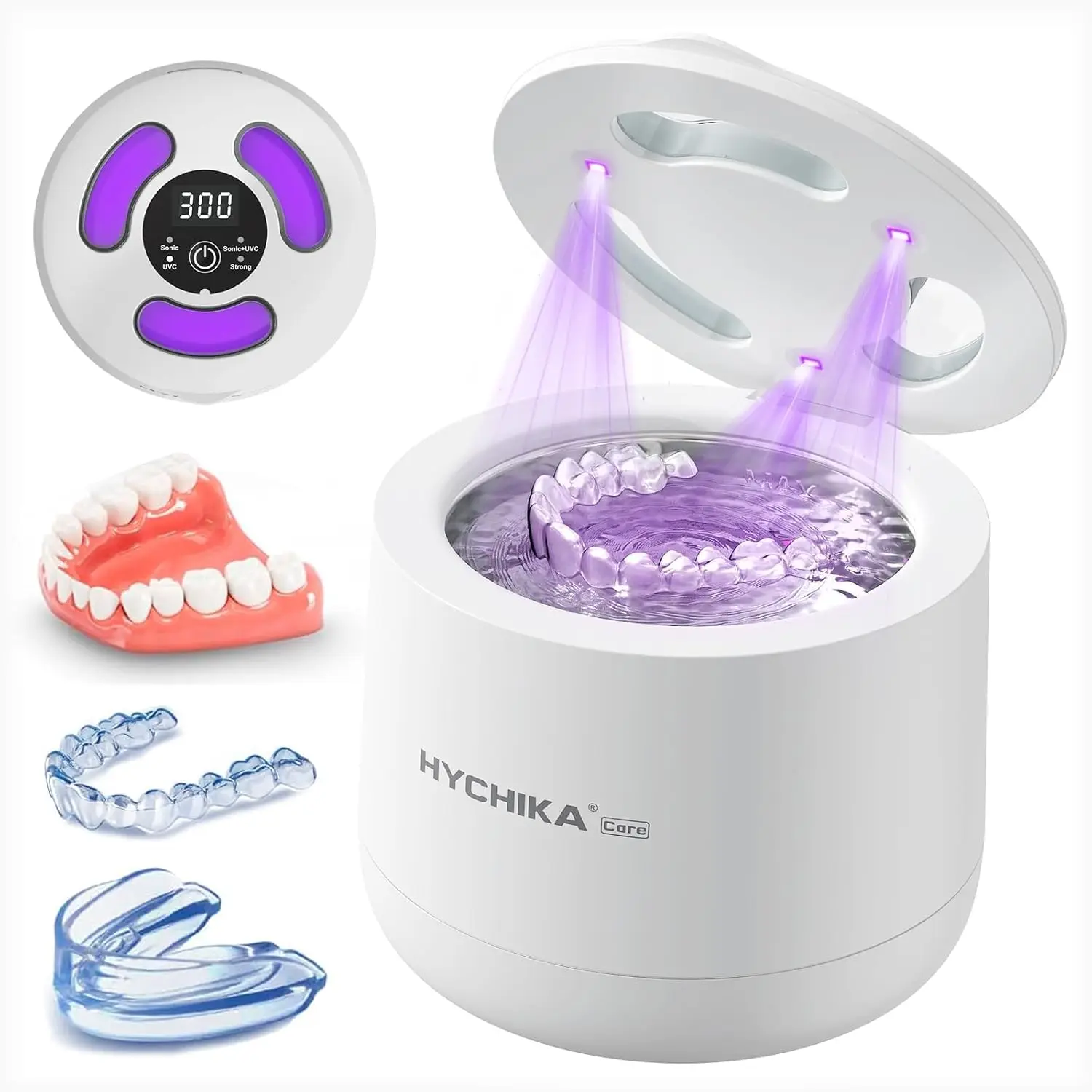 

Ultrasonic Retainer Cleaner 45kHz, 4 Modes, 200ML Dental Clean Pod for Retainers, Night Guards, Dentures, Iceberg White