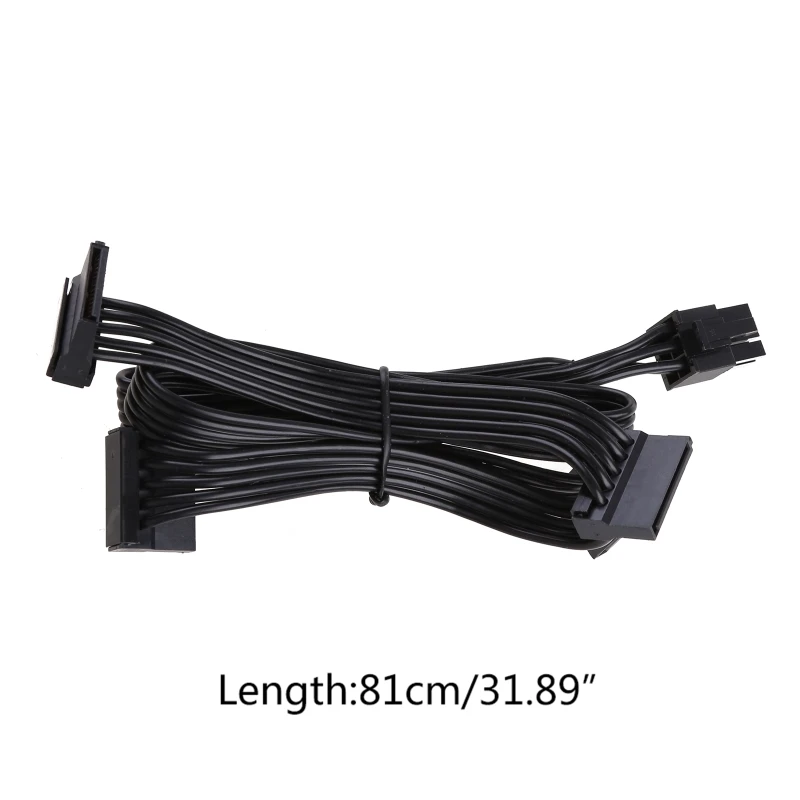 PCI-e 6 Pin Male to 4 Sata 1 to 4 Sata Female Power Supply Splitter for Corsair Modular RM650X RM750X Supply Cable