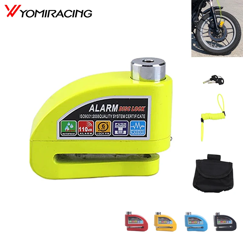 

YOMI Free Shipping waterproof motorcycle alarm lock bike lock +bag+Reminder rope security anti-theft lock moto disc brake lock