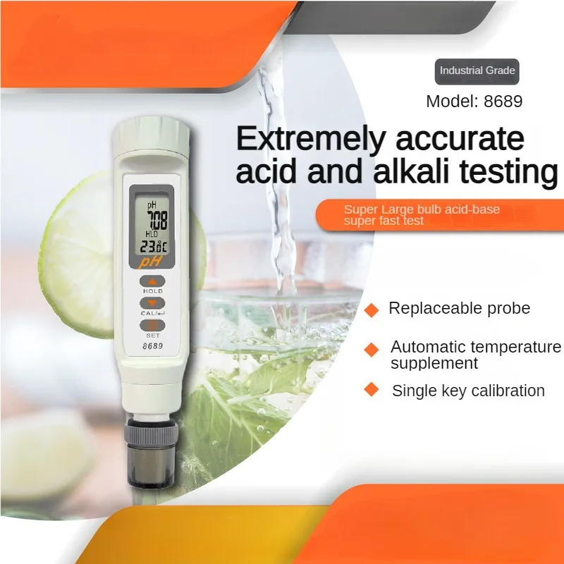 

AZ8689 High-precision pH Testing Pen pH Meter Pen Type Acidity Meter Fish Tank pH Pen Replaceable Measuring Rod